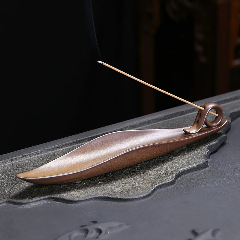 Zen Ceramic Incense Art Piece - Multi-Use Backflow Incense Holder & Fragrance Diffuser for Home Meditation