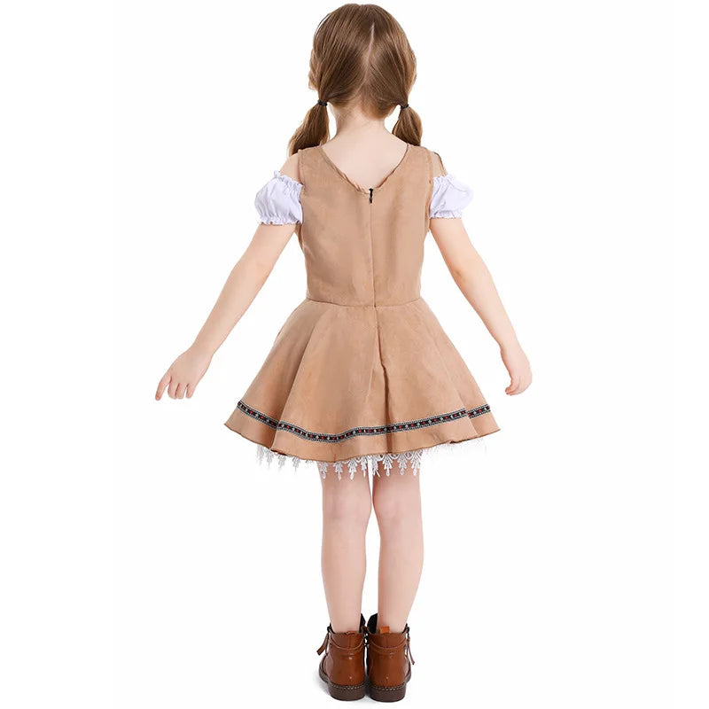 Multi-Color Girls German Oktoberfest Costume Kids Bavarian Dirndl Dress Children Beer Festival Maid Outfit Halloween Party Wear