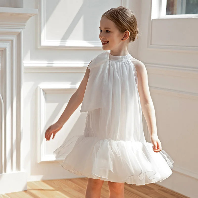 Luxury Layered Cake Girls Princess Dress Elegant Tulle Puffy Gown Children Birthday Party Dress for Flower Girl Wedding Vestidos