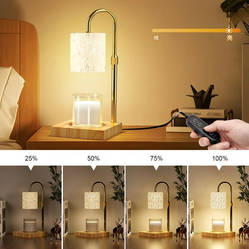 Flameless Candle Warmer Lamp - Adjustable Dimmable Night Light & Aroma Diffuser Eye-Caring Bedside Table Lamp