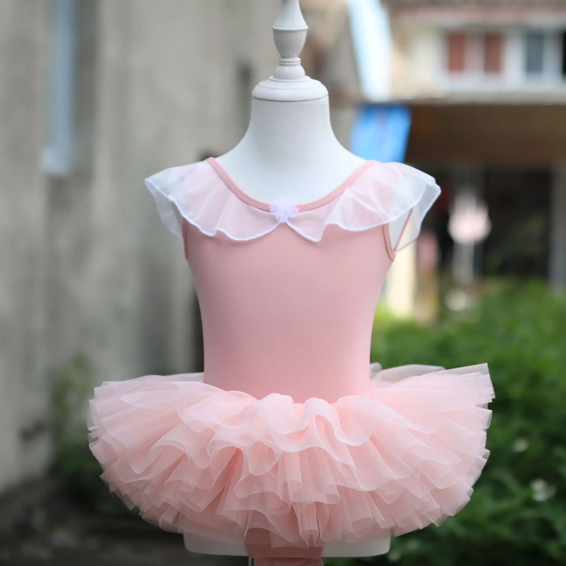 Summer Girls Ballet Dance Dress Kids Mesh Tulle Tutu Skirt Children Gymnastics Leotard BodySuit Student Practice Exercise Wear