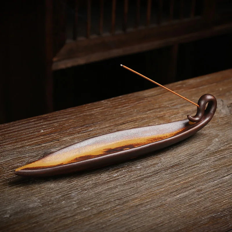 Zen Ceramic Incense Art Piece - Multi-Use Backflow Incense Holder & Fragrance Diffuser for Home Meditation