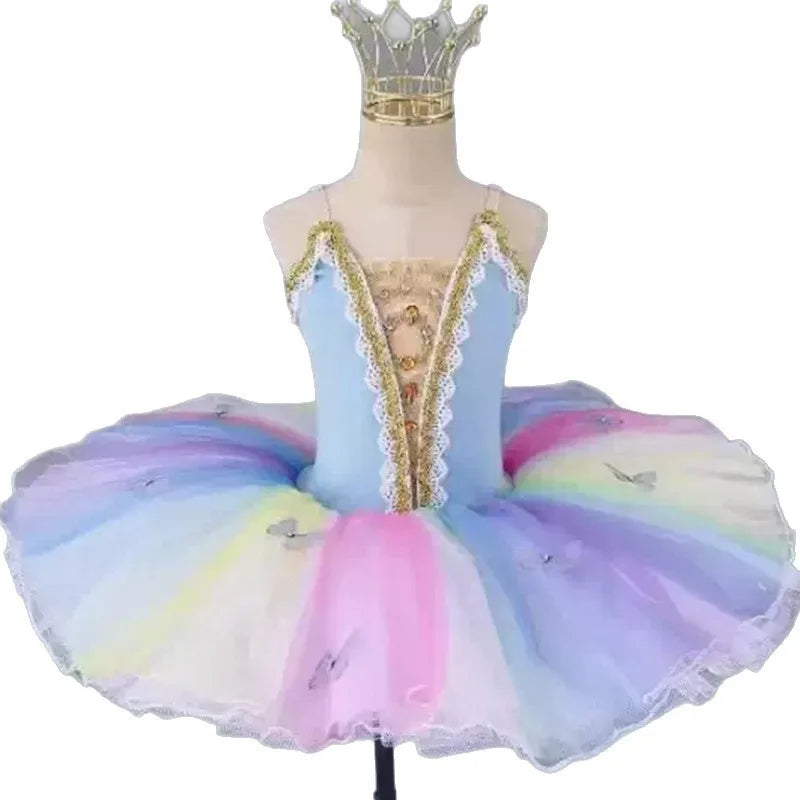 Professional Little Swan Ballet Tutu Dress Kids Shiny Princess Gown Children Short Dance Wear Stage Performance Outfits Vestidos