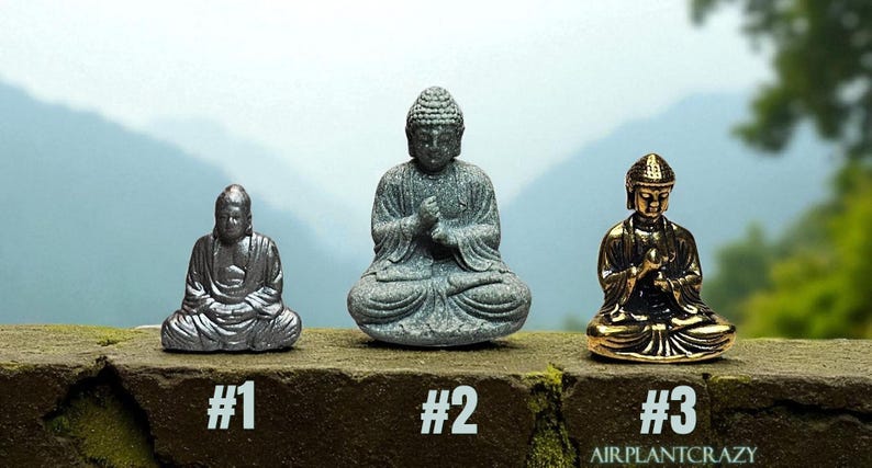 Desktop Zen Garden Kit: Handmade Miniature Meditation Garden with Buddha