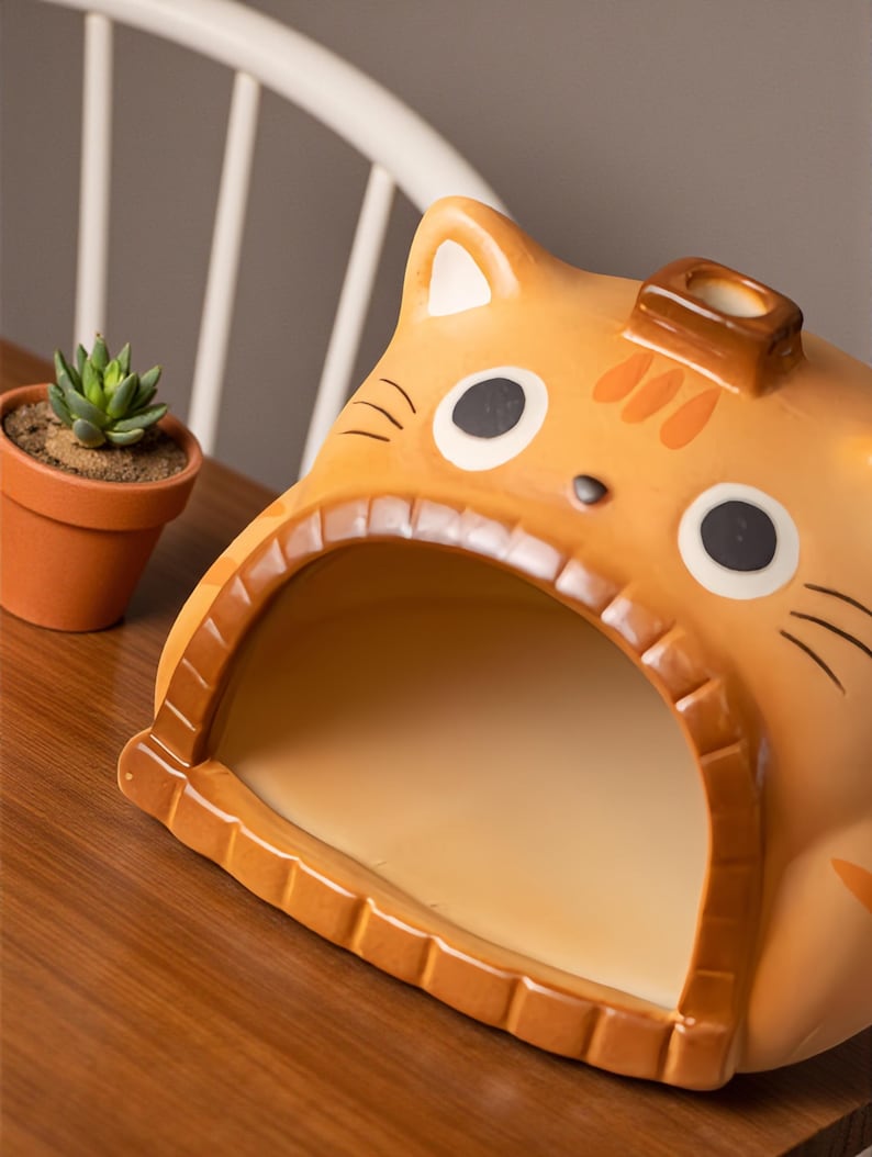 Ceramic Cat Backflow Incense Burner Kitten Aroma Diffuser