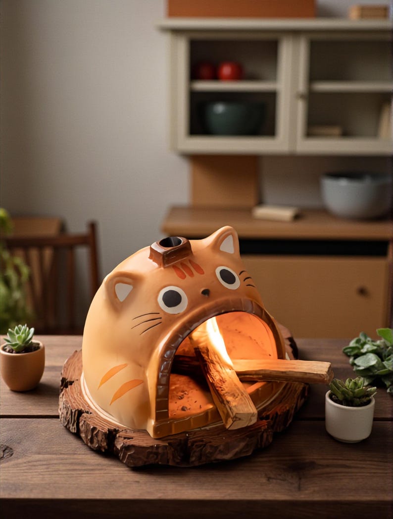 Ceramic Cat Backflow Incense Burner Kitten Aroma Diffuser